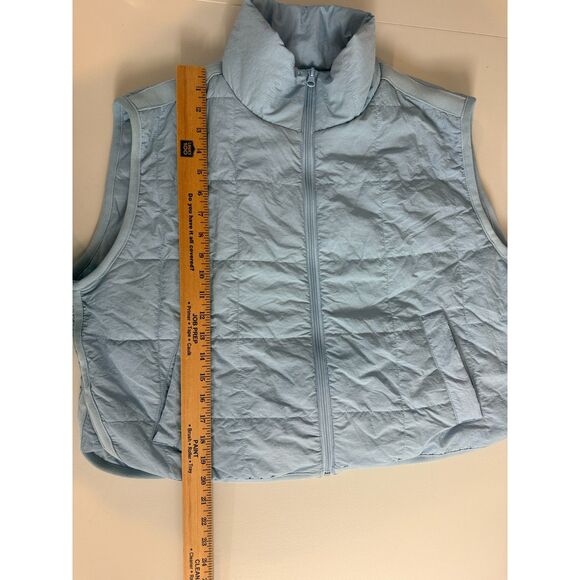 Thread & Supply Women's Oversized Nylon Puffer Vest Light Blue Size S Small - Picture 7 of 8